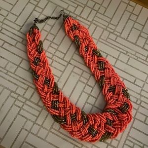 Orange & Gold Statement Necklace